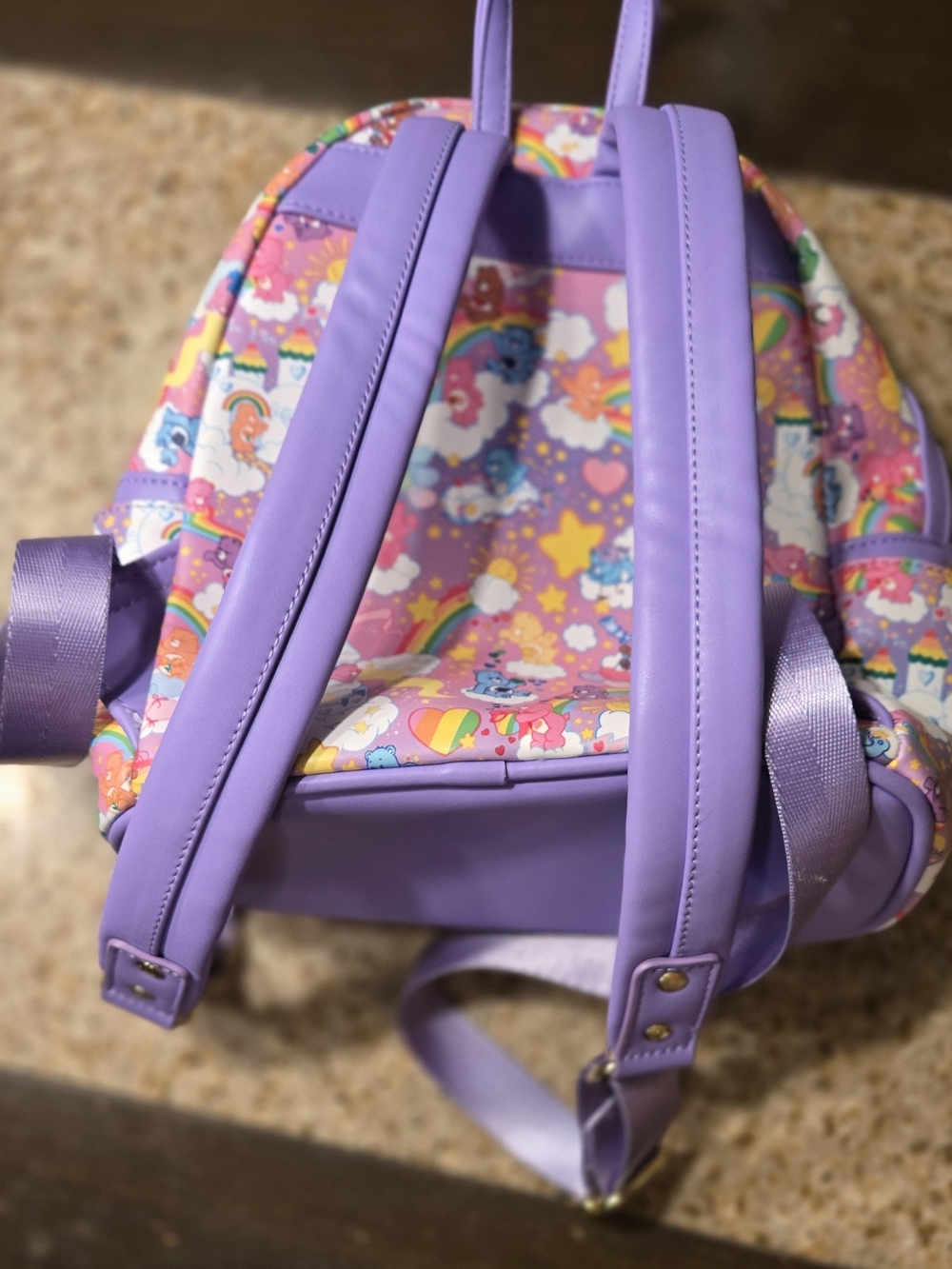 Loungefly Care Bears Purple Mini Backpack Purse - Picture 8 of 8